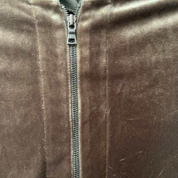 BCBG MAX AZRIA HOODED BODY VELVET OLIVE - Picture 6 of 10